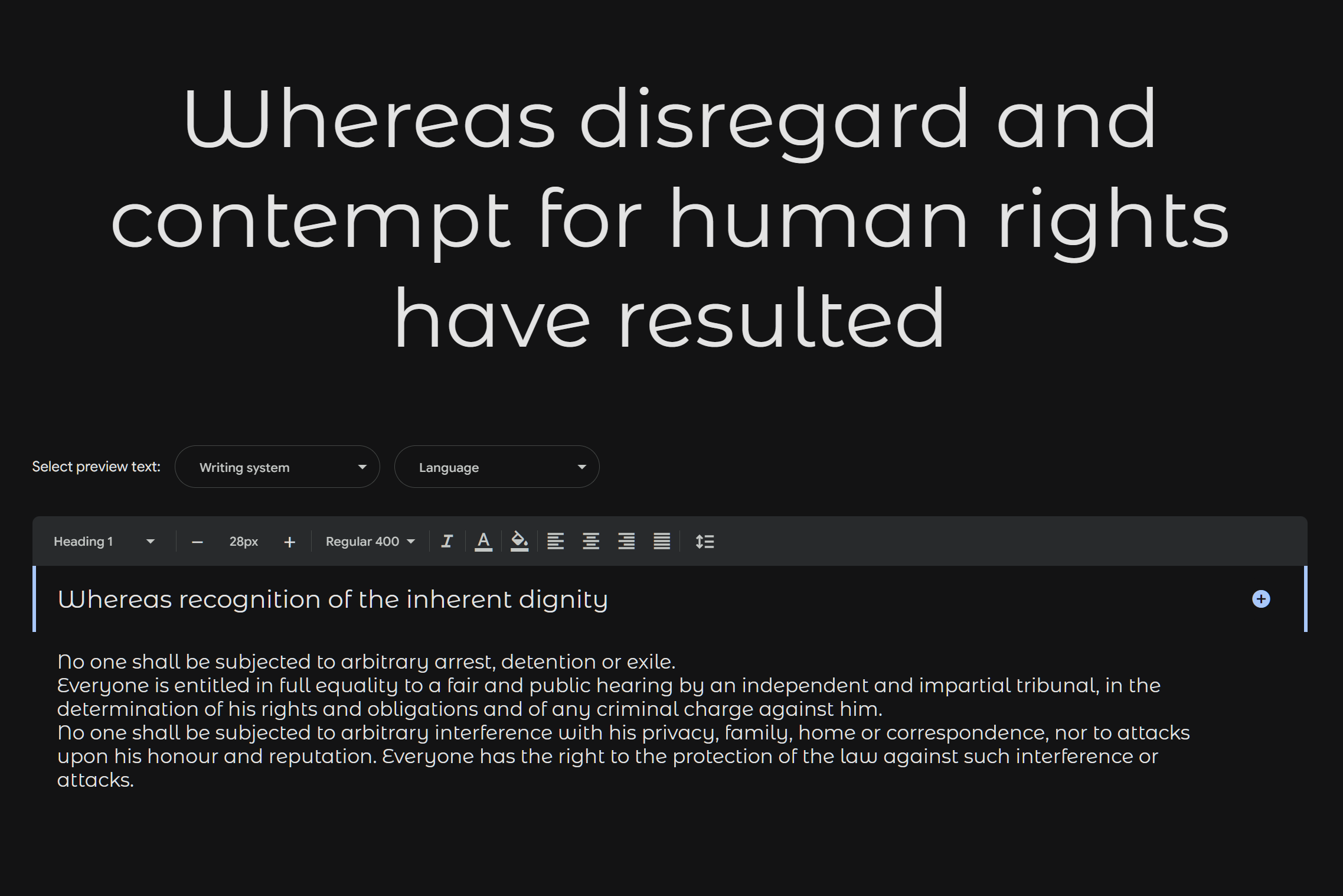 Eine Typografie-Demo-Seite ist jetzt verfügbar.